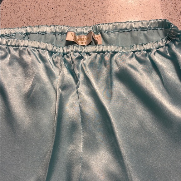 Victoria's Secret Set- Aqua pajama top & drawstring sleep pant set-vintage Small - Picture 4 of 10